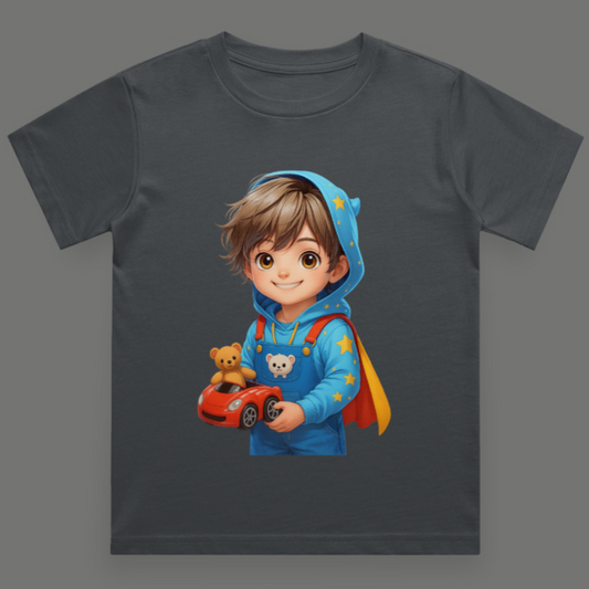 Cute Anime Boy's Crew Neck T-Shirt