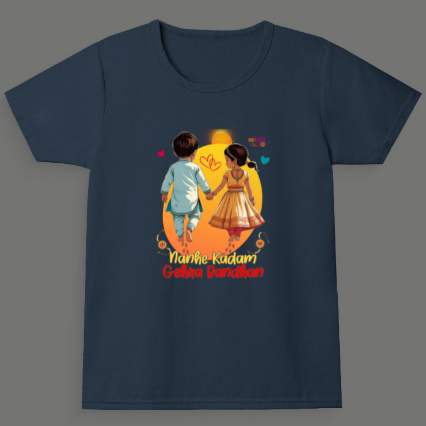 Nanhe Kadam, Gehra Bandhan β Rakhi Tee ,Boy's Crew Neck T-Shirt