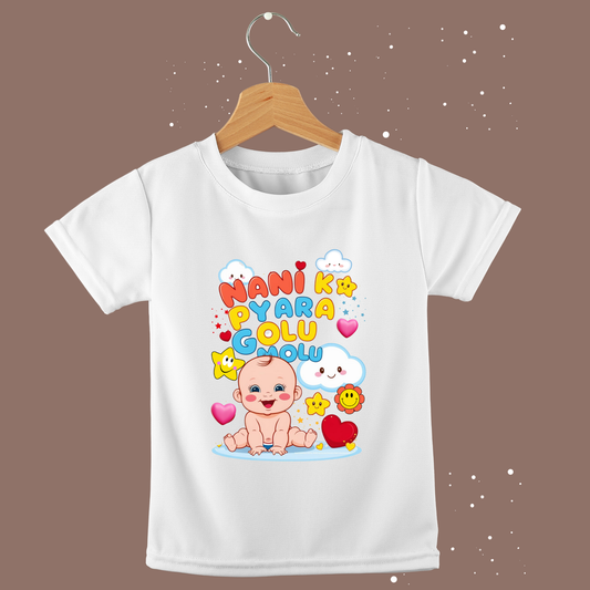 "Nani Ka Pyara Golu Molu" Toddler T-Shirt – Soft Cotton, Half Sleeve, Round Neck, Boys T-shirt