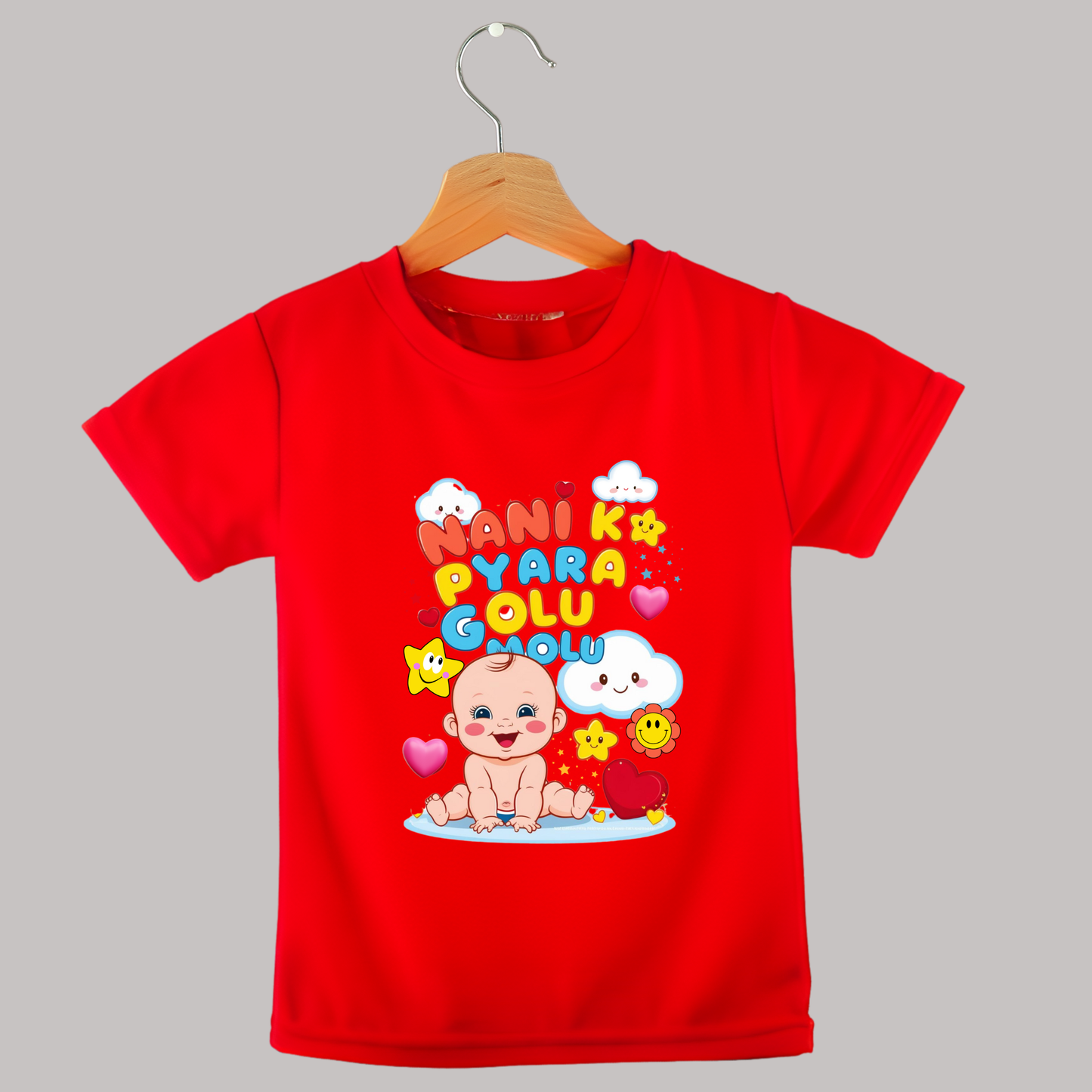 "Nani Ka Pyara Golu Molu" Toddler T-Shirt – Soft Cotton, Half Sleeve, Round Neck, Boys T-shirt