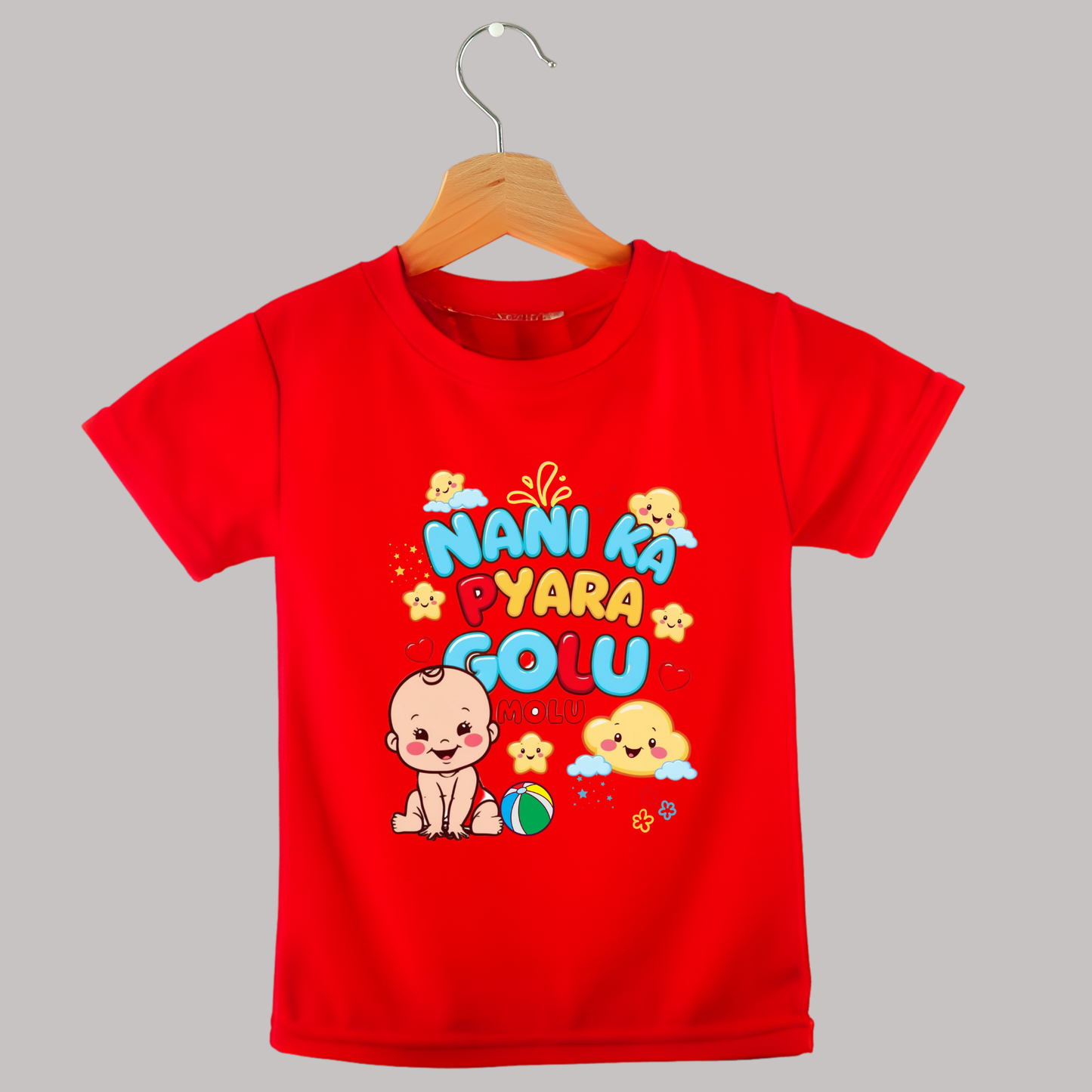 "Nani Ka Pyara Golu Molu" Toddler T-Shirt – Soft Cotton, Half Sleeve, Round Neck, Boys T-shirt