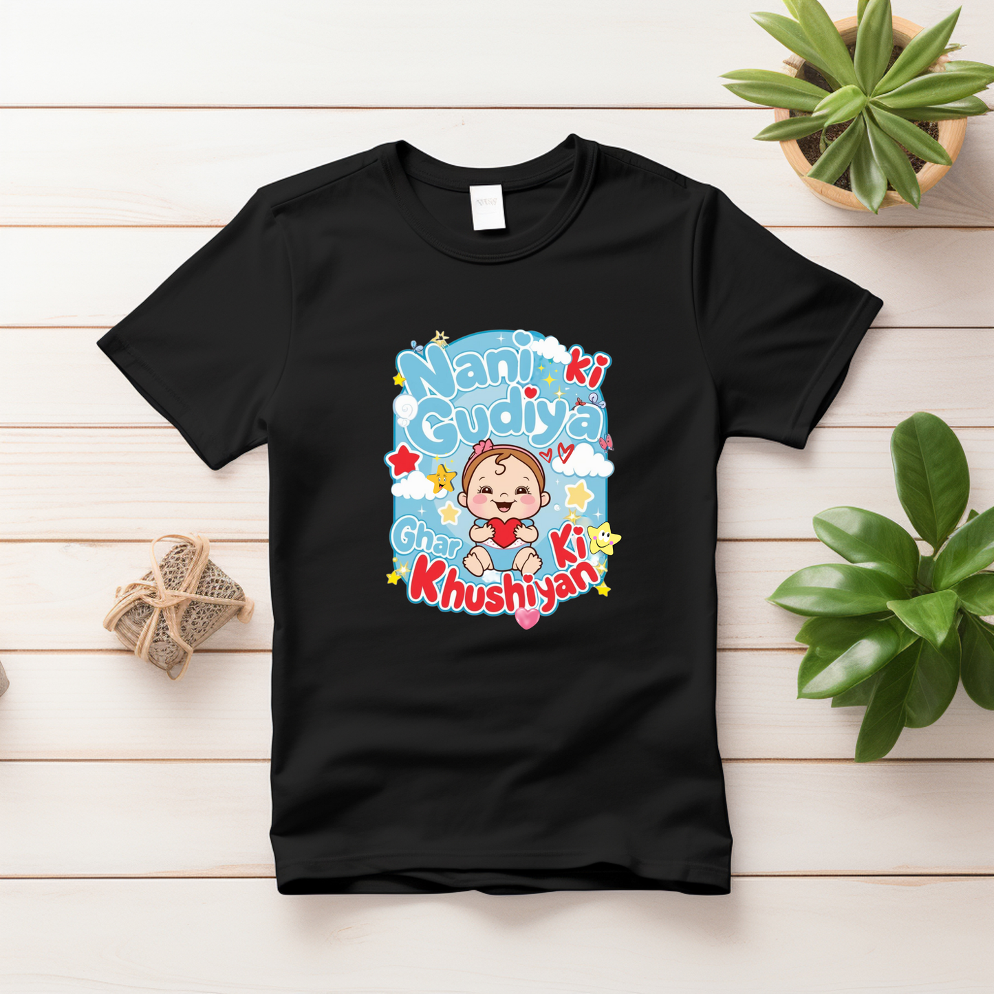 "Nani Ki Gudiya"Girls T-shirt – Soft Cotton, Half Sleeve, Round Neck
