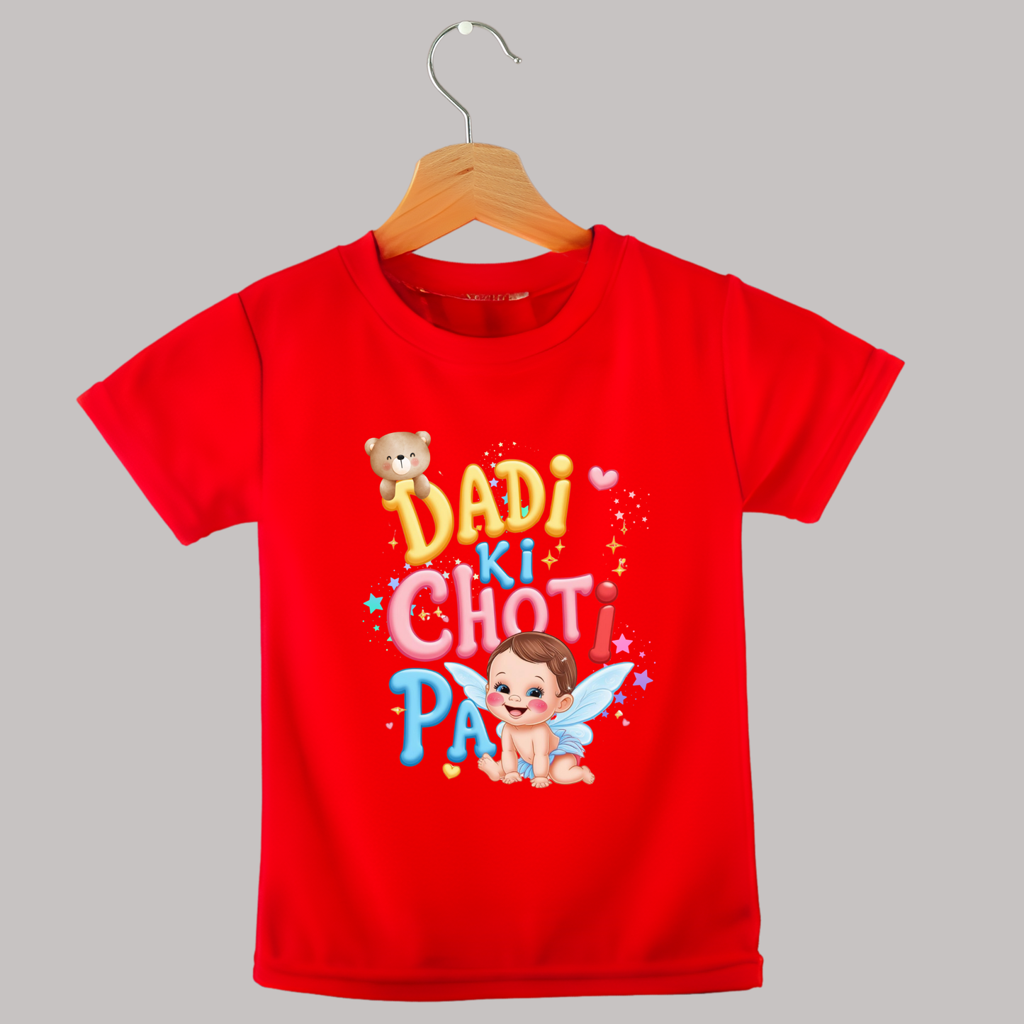 "Dadi KI Choti Pari" Girls T-shirt– Soft Cotton, Half Sleeve, Round Neck