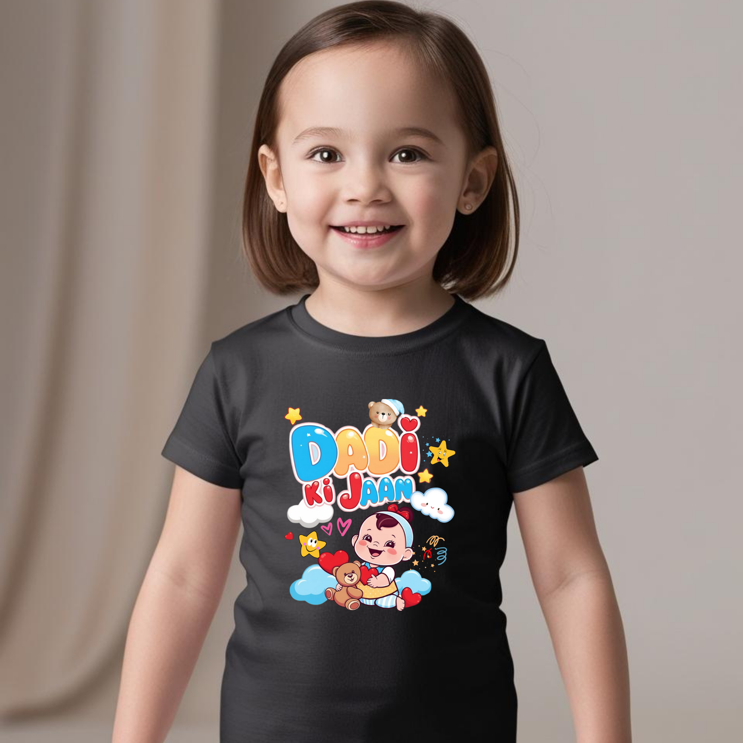 "Dadi Ki Jaan " Girls T-shirts– Soft Cotton, Half Sleeve, Round Neck,