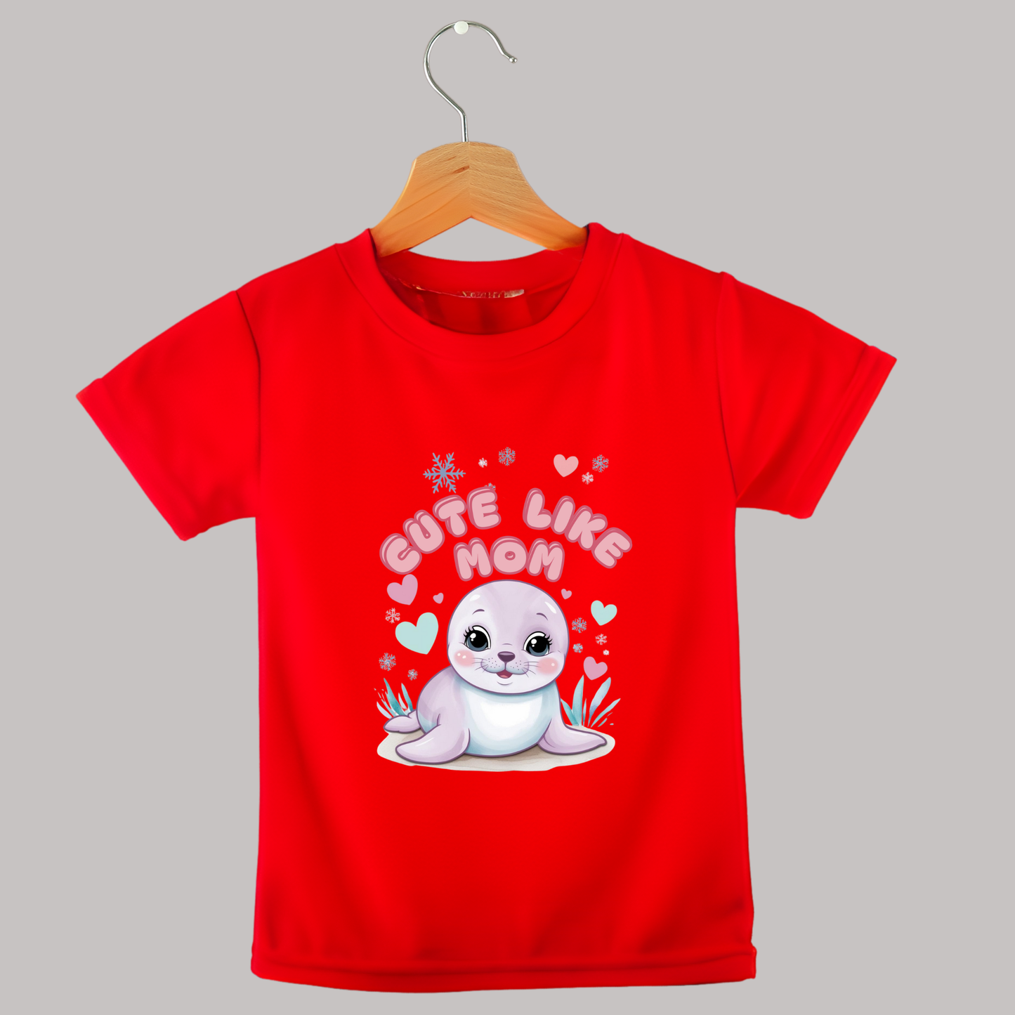 Cute Like Mom T-Shirt – Adorable Baby Seal Print Tee for Babies & Kids