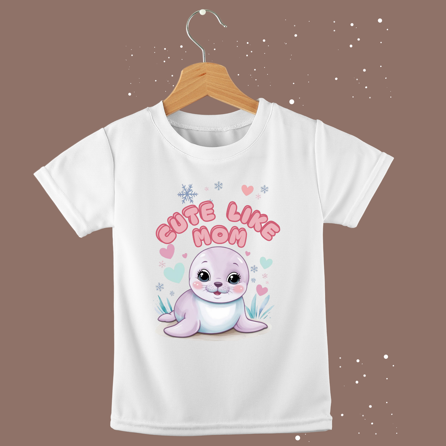 Cute Like Mom T-Shirt – Adorable Baby Seal Print Tee for Babies & Kids