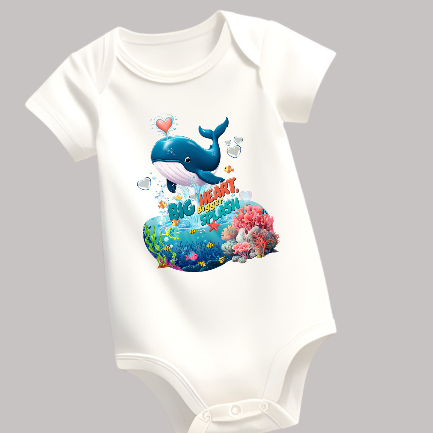 π Big Heart, Bigger Splash - Summer Cool Kids Romper (Unisex)