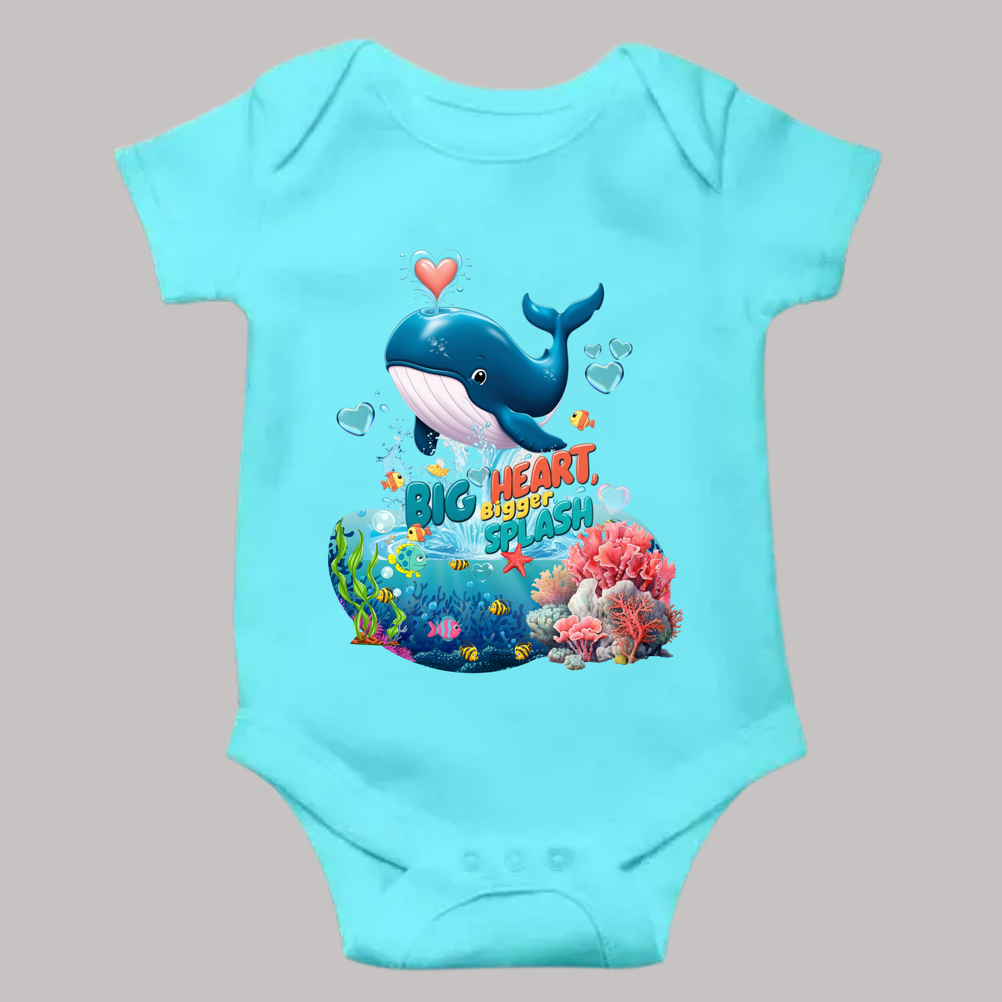 π Big Heart, Bigger Splash - Summer Cool Kids Romper (Unisex)