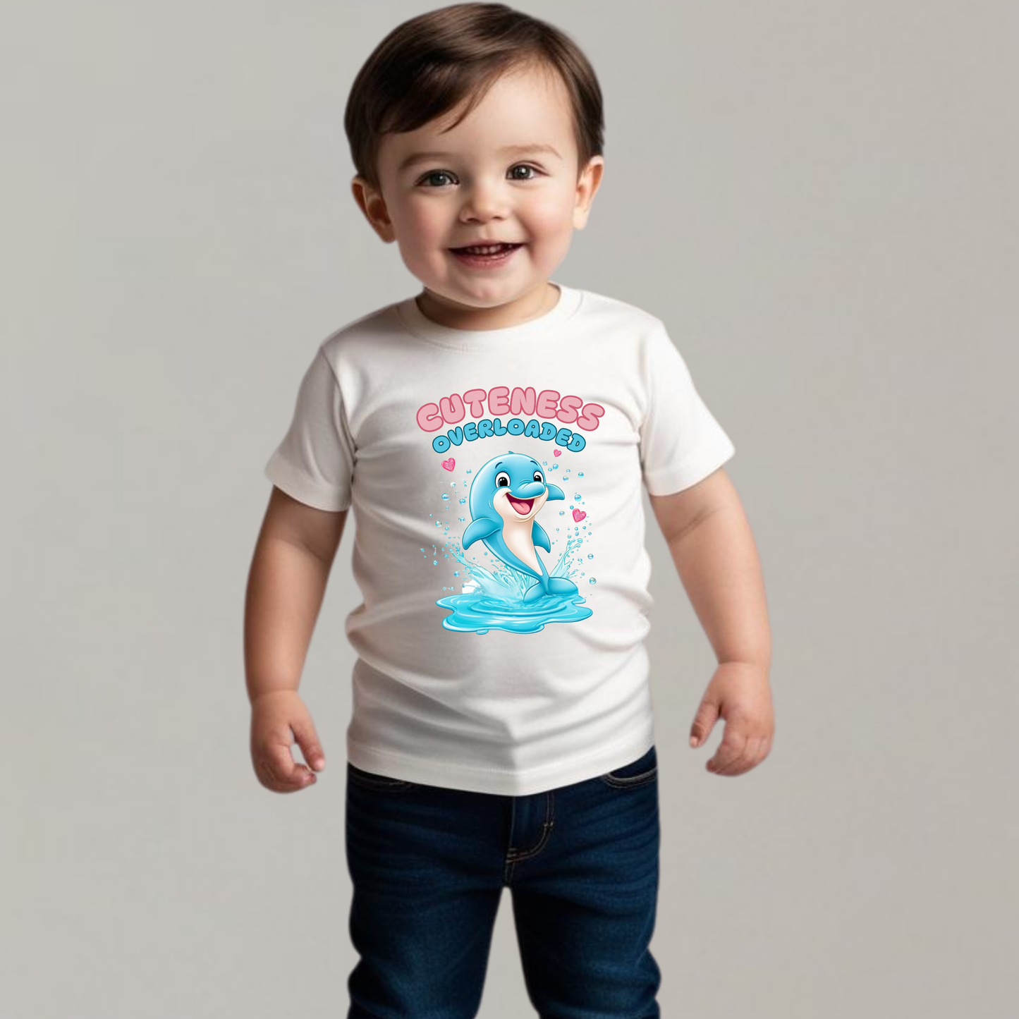 Cuteness Overloaded T-Shirt – Adorable Dolphin Tee for Babies & Kids