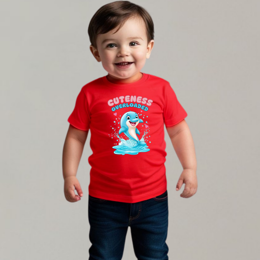 Cuteness Overloaded T-Shirt – Adorable Dolphin Tee for Babies & Kids