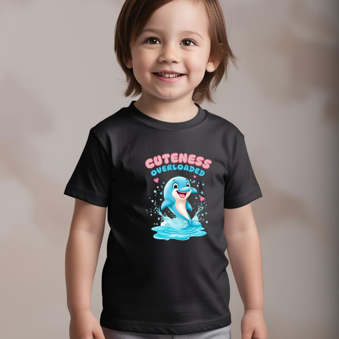 Cuteness Overloaded T-Shirt – Adorable Dolphin Tee for Babies & Kids