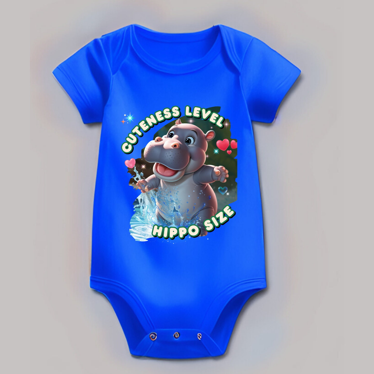 Cuteness Level: Hippo Size - Unisex Baby Romper