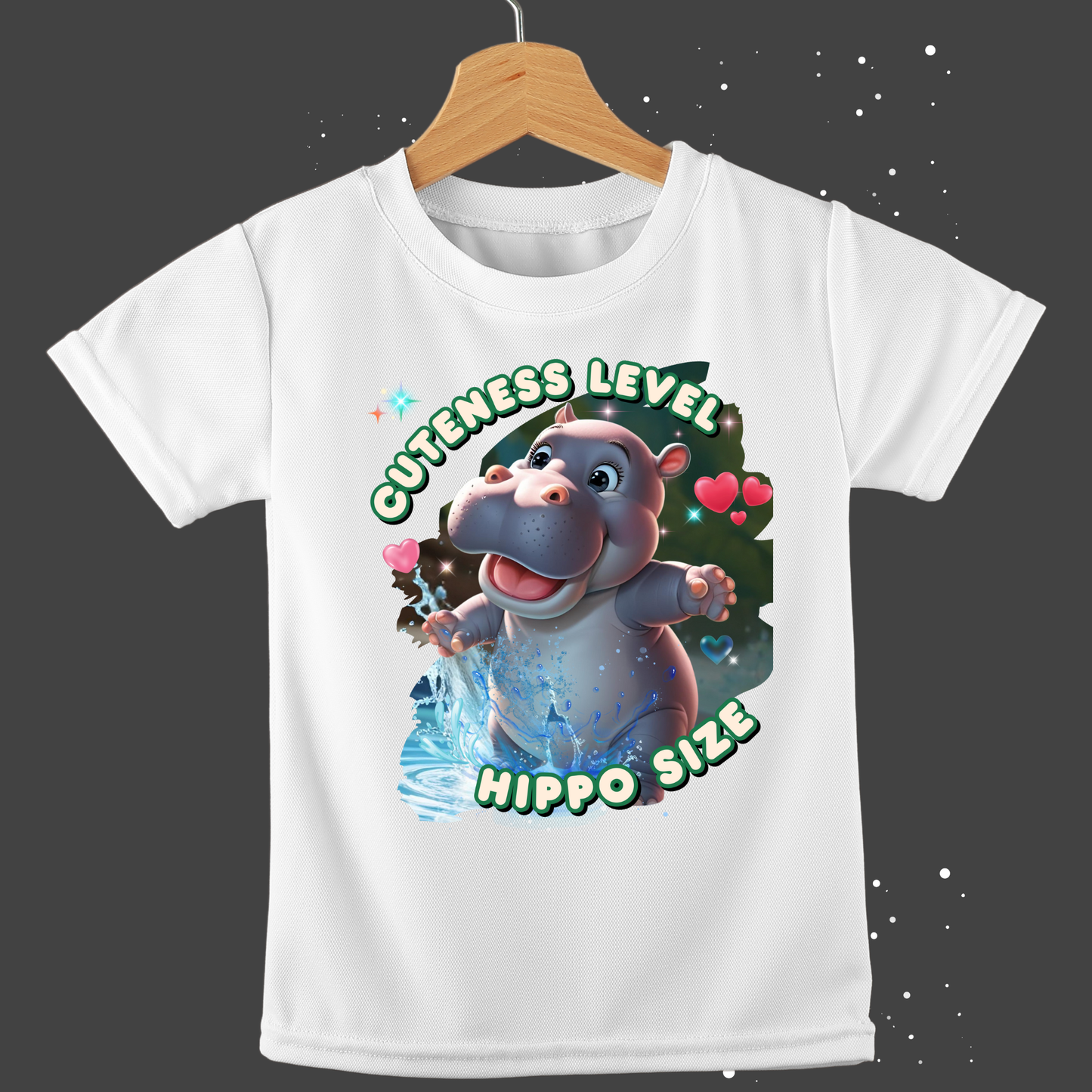 Cuteness Level: Hippo Size - Baby T-Shirt