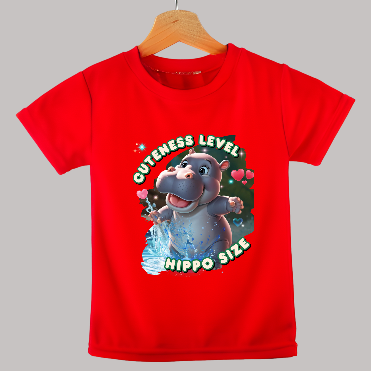 Cuteness Level: Hippo Size - Baby T-Shirt