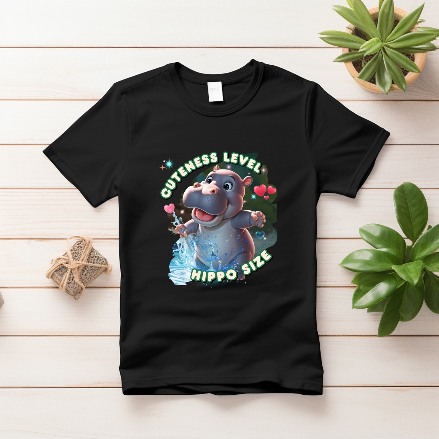 Cuteness Level: Hippo Size - Baby T-Shirt