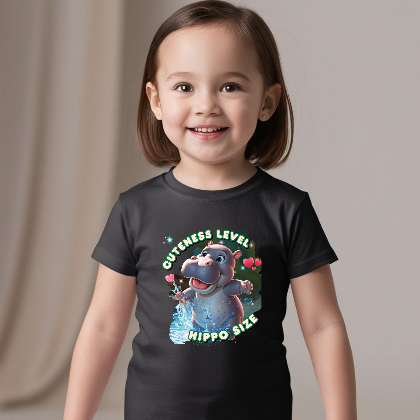 Cuteness Level: Hippo Size - Baby T-Shirt