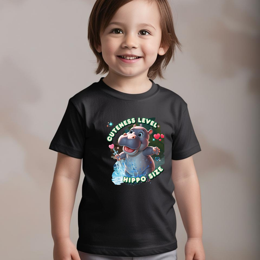 Cuteness Level: Hippo Size - Baby T-Shirt