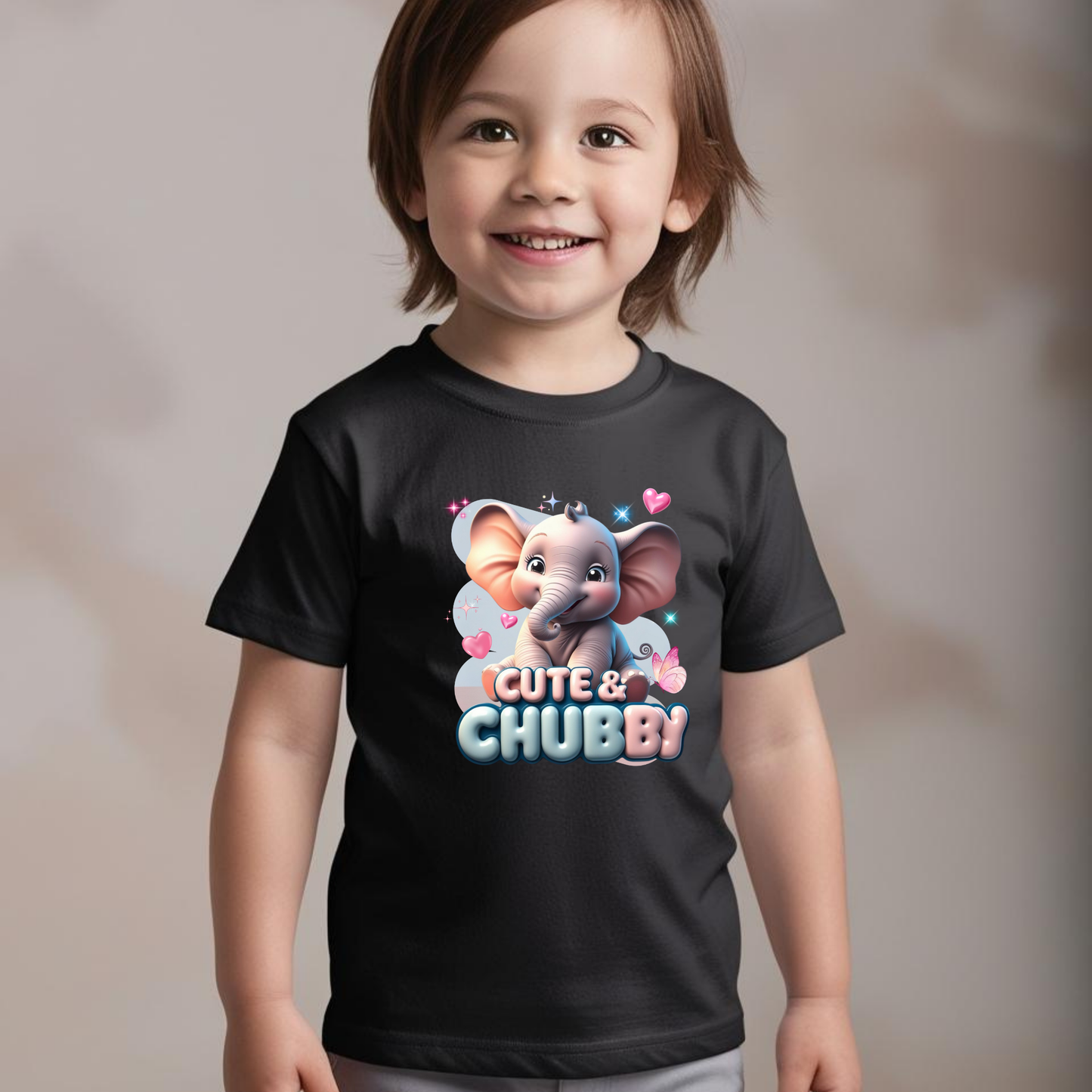 Cute and Chubby - Baby Elephant T-Shirt | 100% Cotton | Made in India