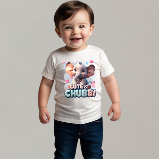 Cute and Chubby - Baby Elephant T-Shirt | 100% Cotton | Made in India
