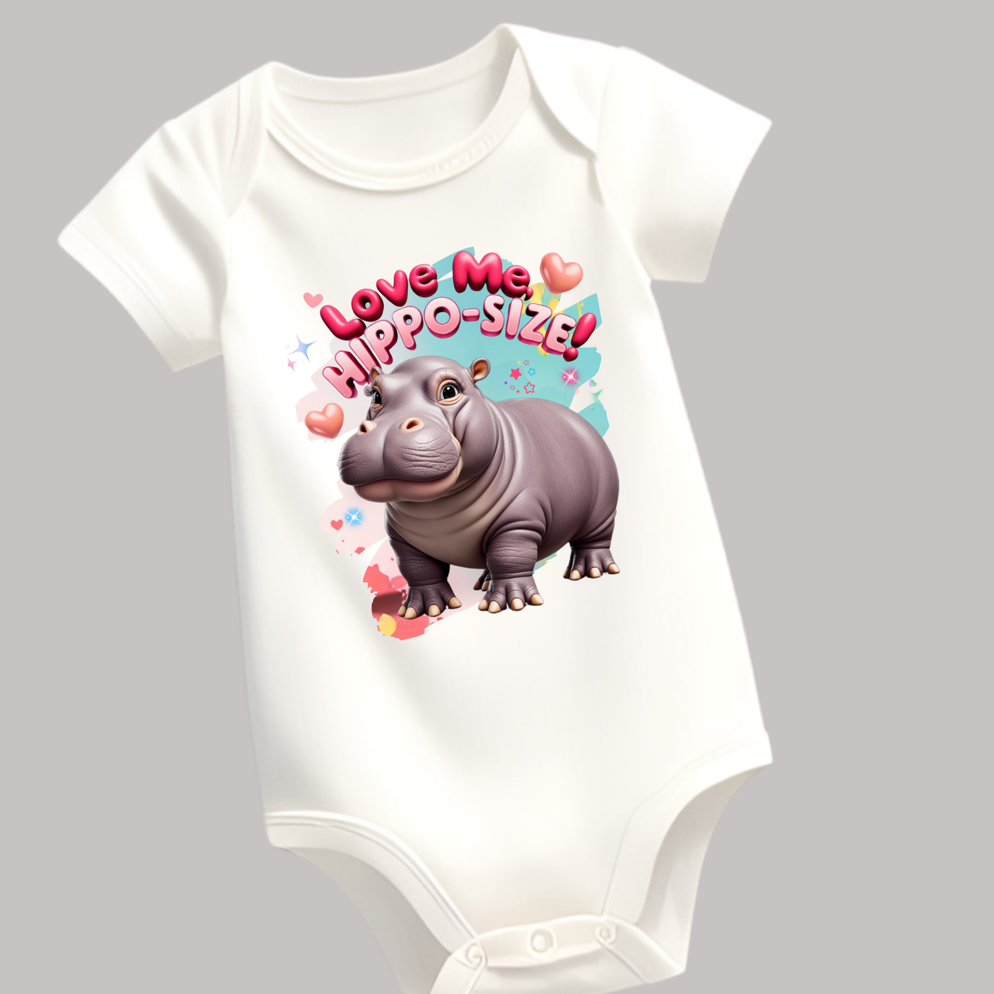 Love Me, Hippo-Size - Baby Romper | 100% Cotton | Made in India