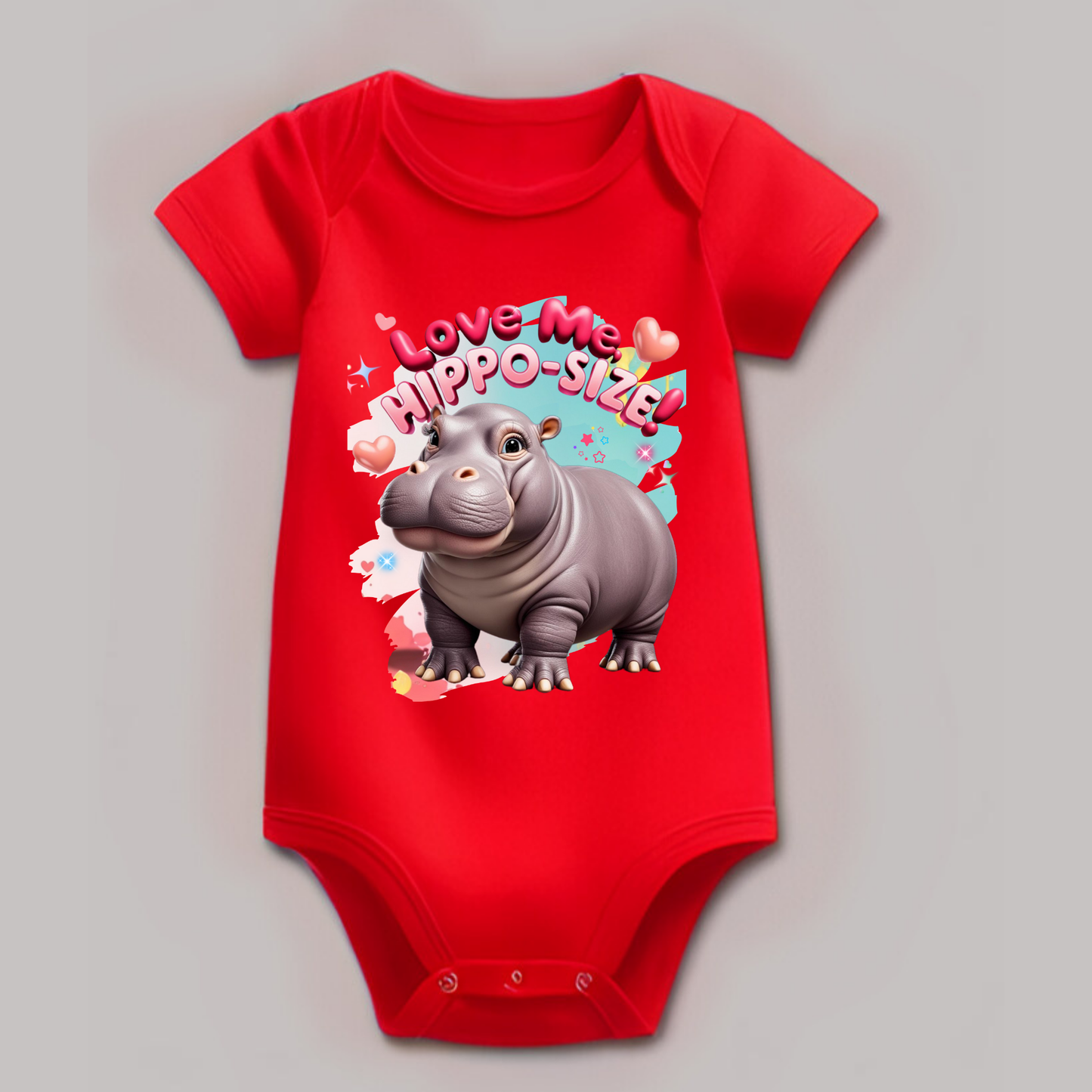 Love Me, Hippo-Size - Baby Romper | 100% Cotton | Made in India