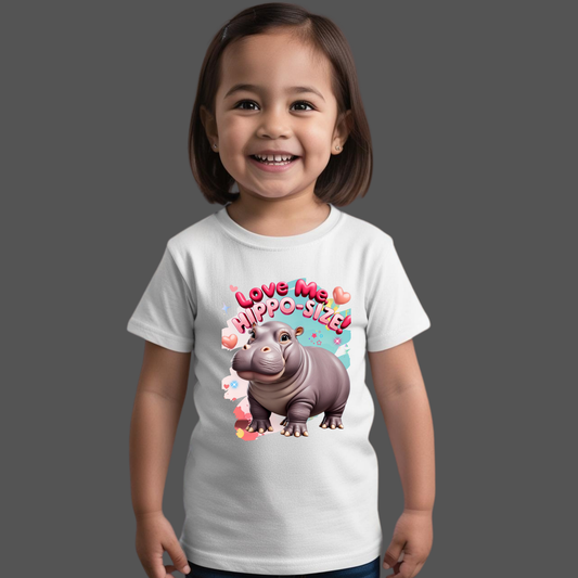 Love Me, Hippo-Size - Kids T-Shirt | 100% Cotton | Made in India