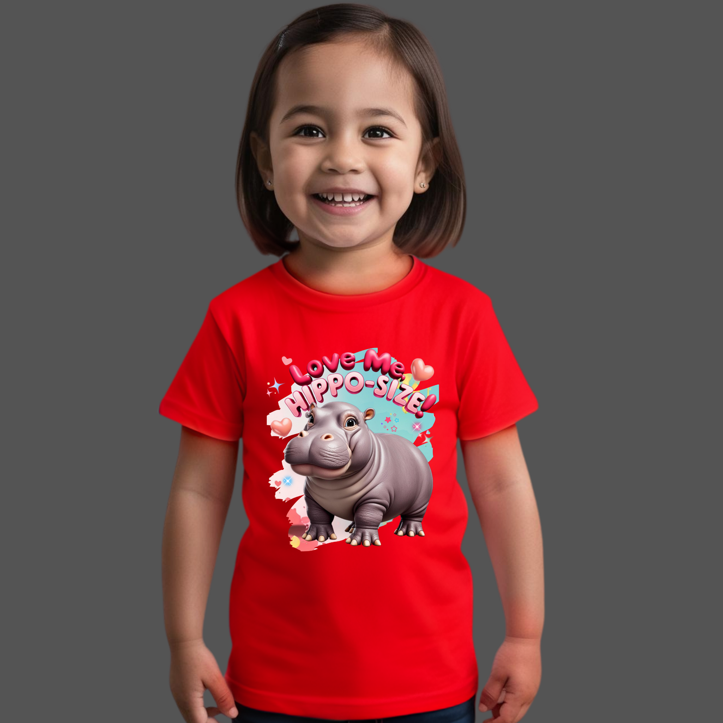 Love Me, Hippo-Size - Kids T-Shirt | 100% Cotton | Made in India