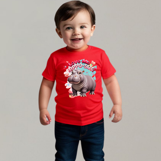 Love Me, Hippo-Size - Kids T-Shirt | 100% Cotton | Made in India