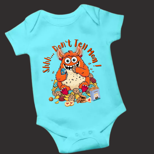 "Shhh... Don’t Tell Mom" – Monster Cookie Romper for Babies (Unisex)