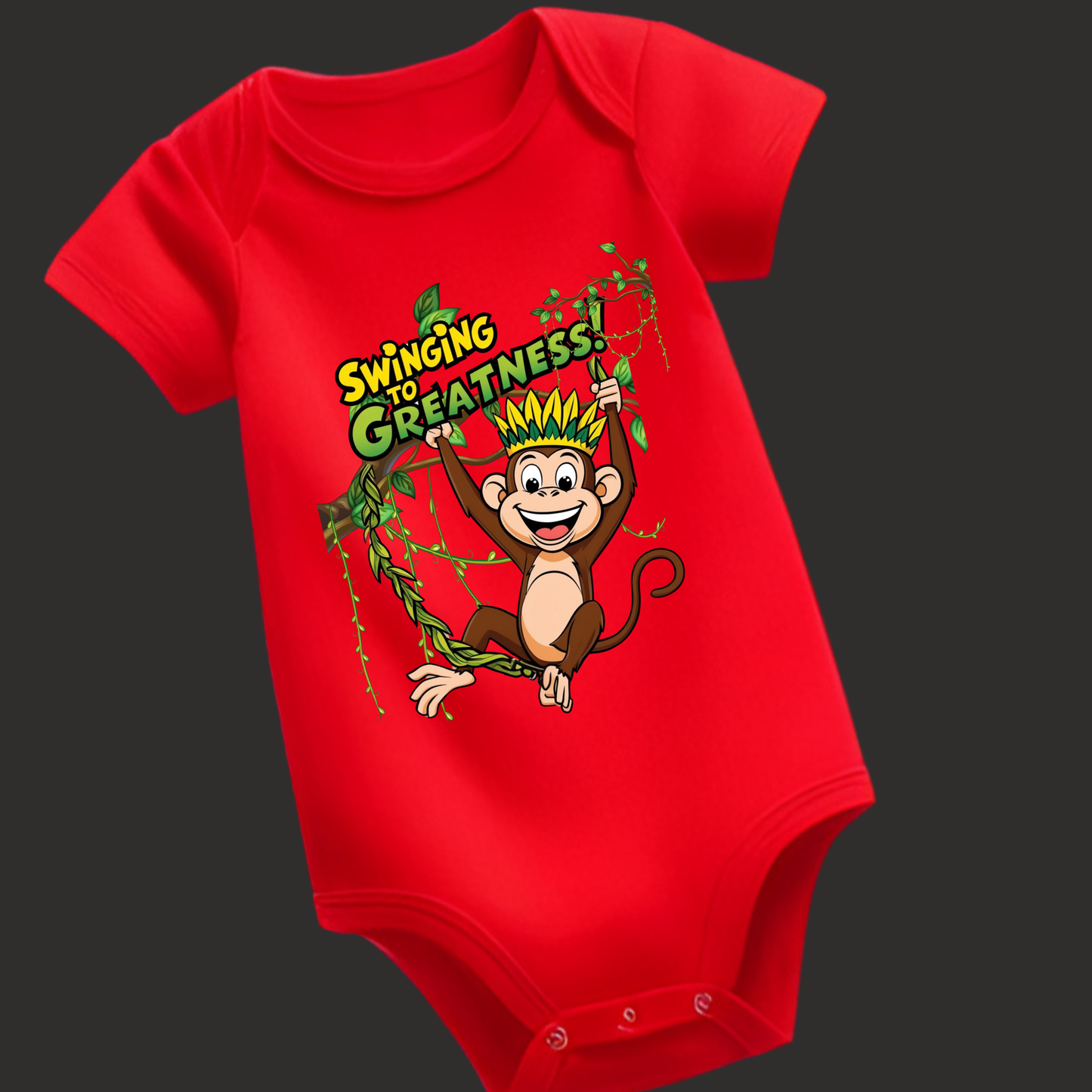 Swinging to Greatness – Motivational Baby Romper for Little Stars