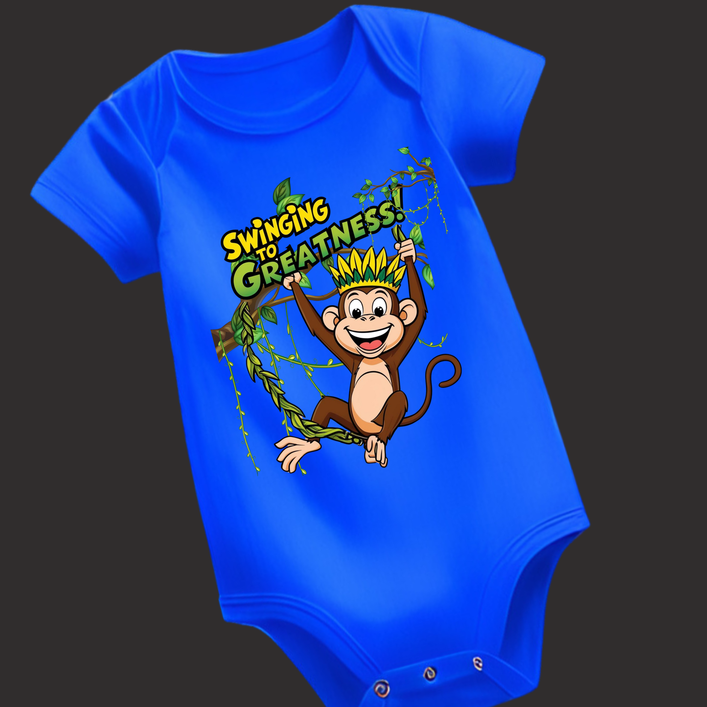 Swinging to Greatness – Motivational Baby Romper for Little Stars