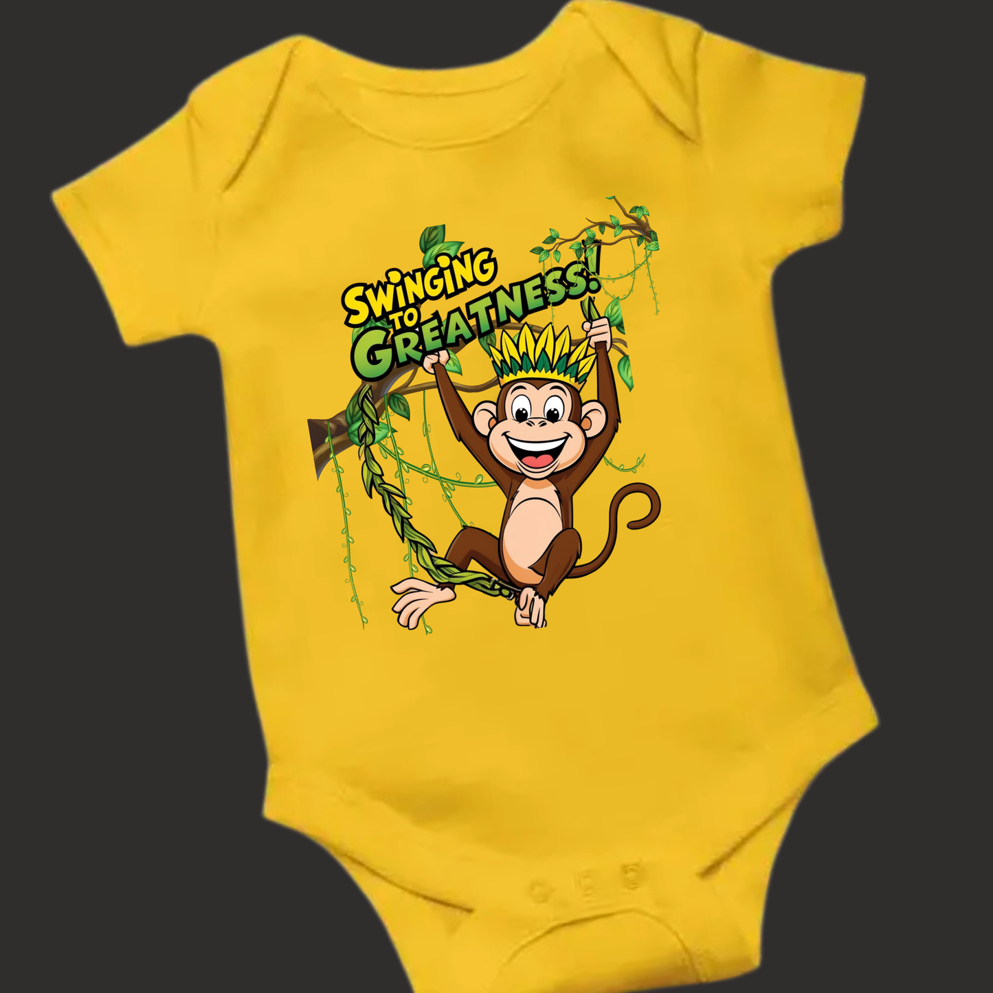 Swinging to Greatness – Motivational Baby Romper for Little Stars