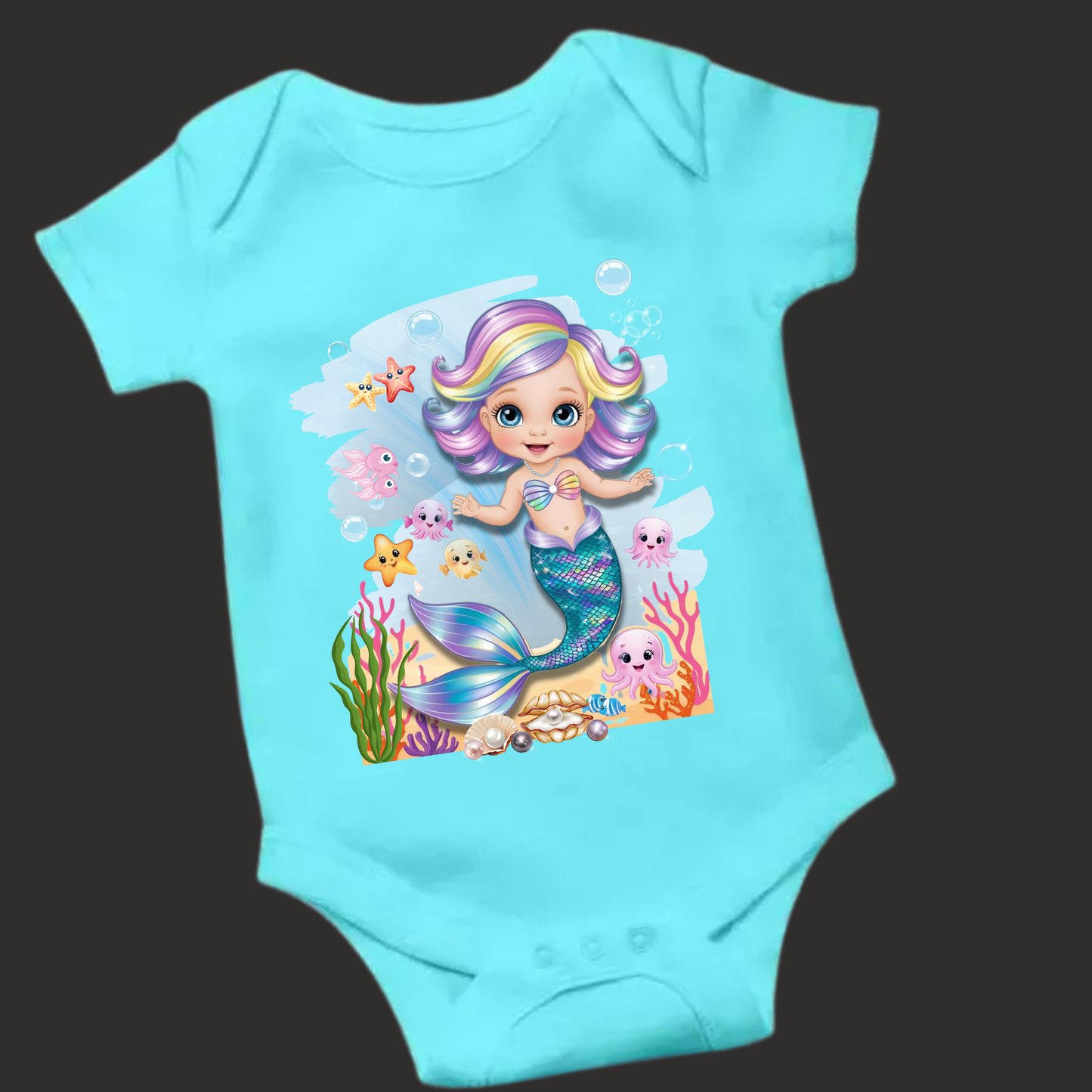 π§ββοΈ Tiny Tail, Big Dreams β Adorable Mermaid Romper for Little Ocean Lovers!