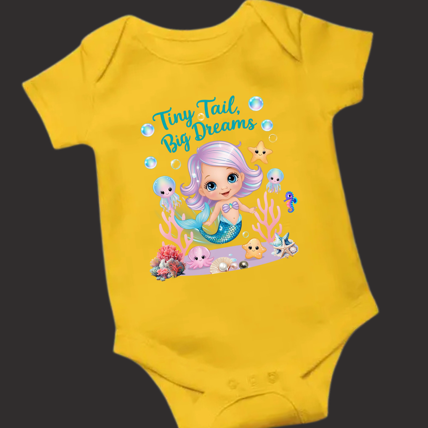 π§ββοΈ Tiny Tail, Big Dreams β Adorable Mermaid Romper for Little Ocean Lovers!