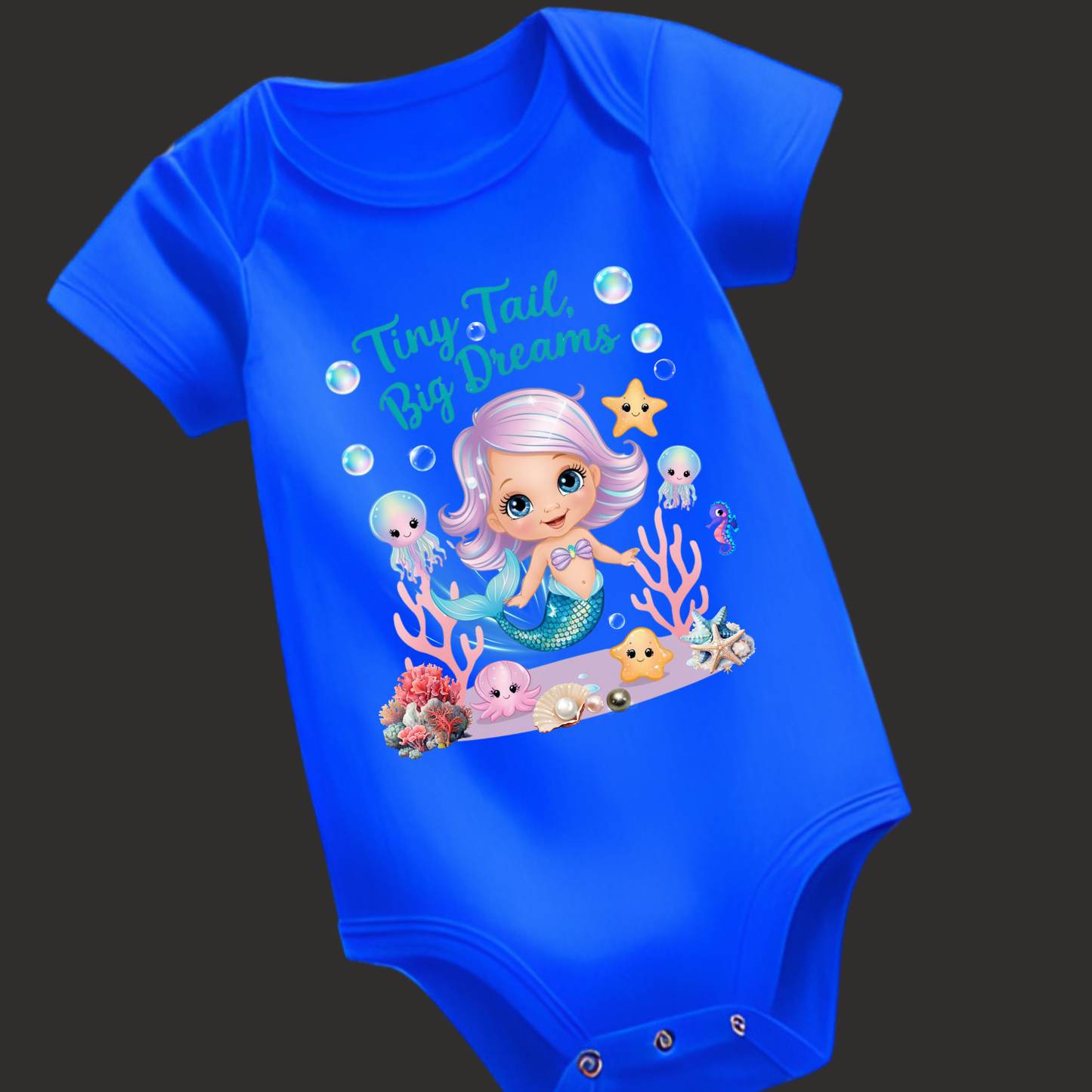 π§ββοΈ Tiny Tail, Big Dreams β Adorable Mermaid Romper for Little Ocean Lovers!