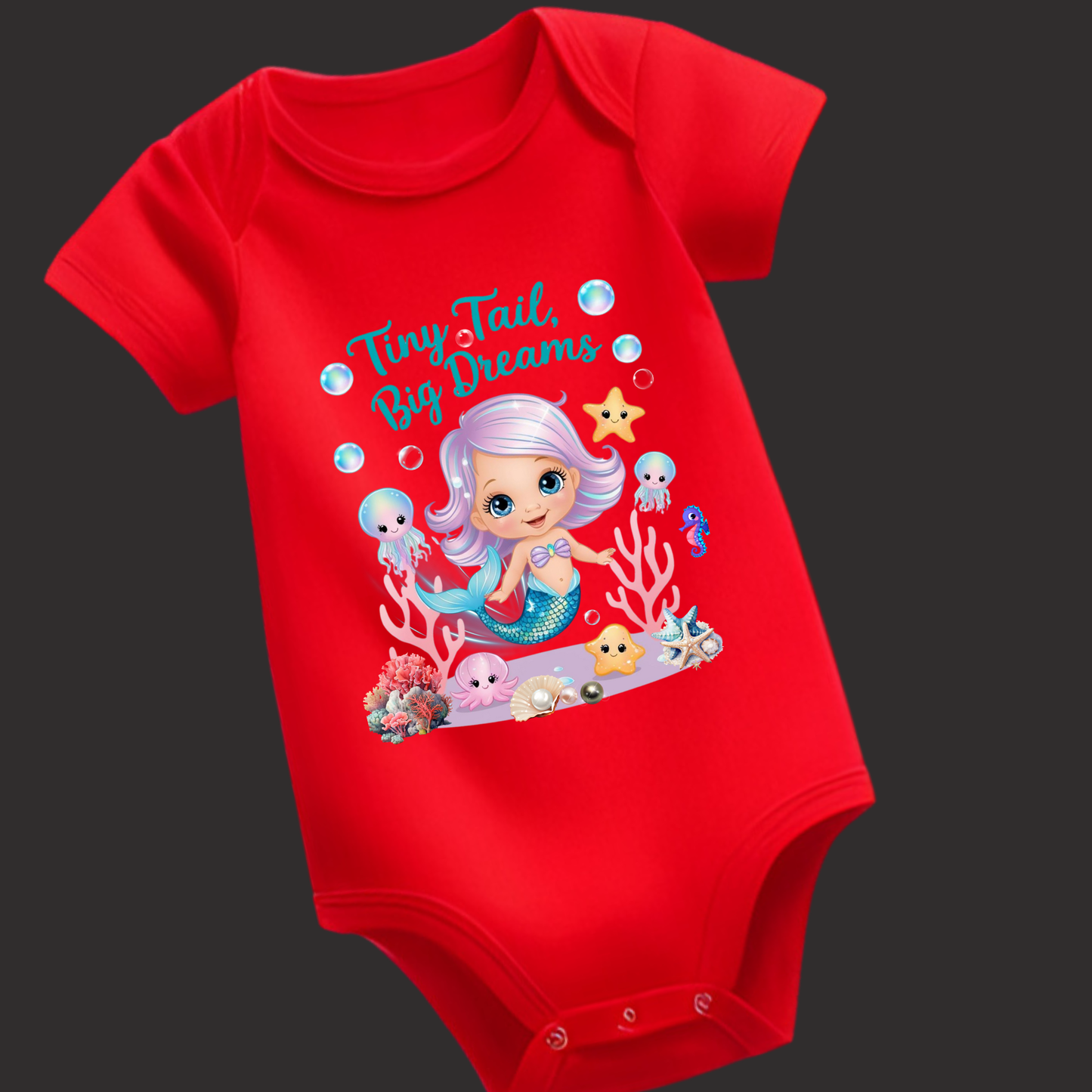 π§ββοΈ Tiny Tail, Big Dreams β Adorable Mermaid Romper for Little Ocean Lovers!