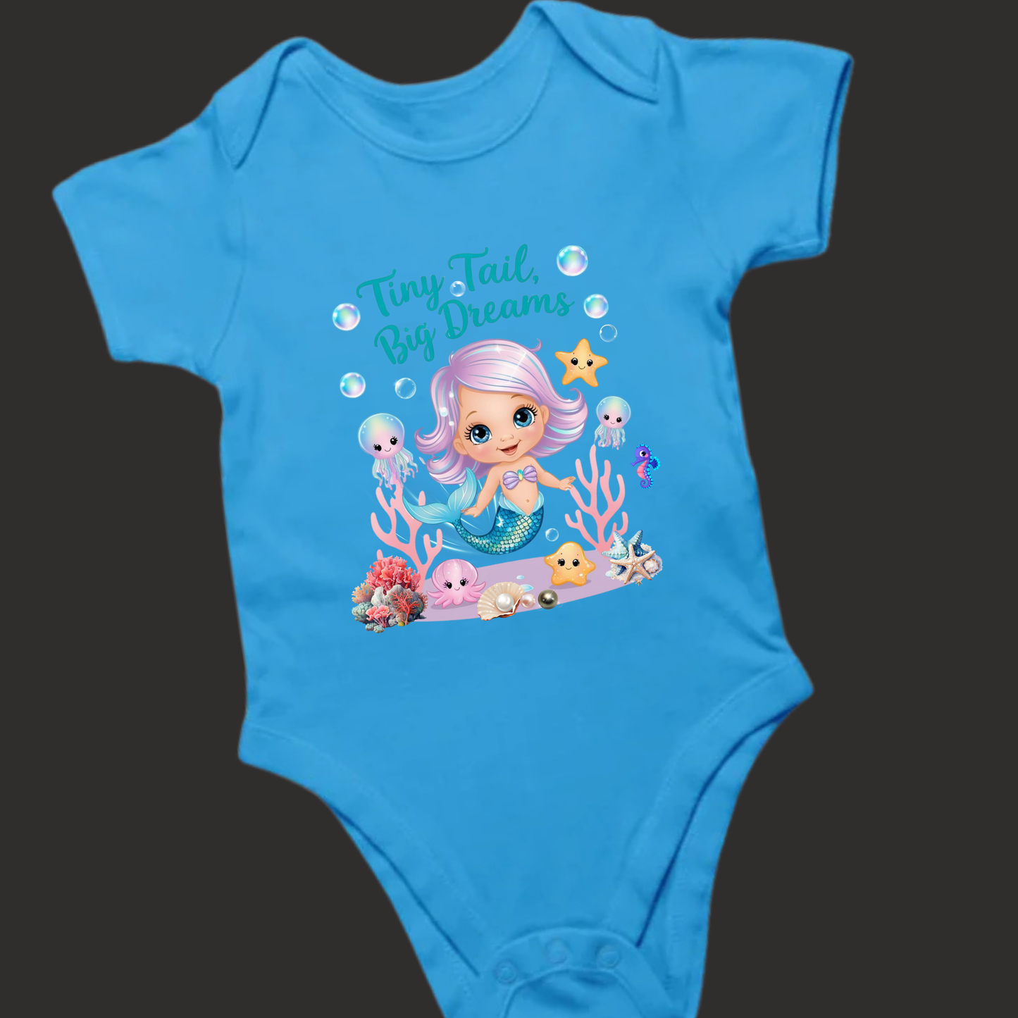 π§ββοΈ Tiny Tail, Big Dreams β Adorable Mermaid Romper for Little Ocean Lovers!