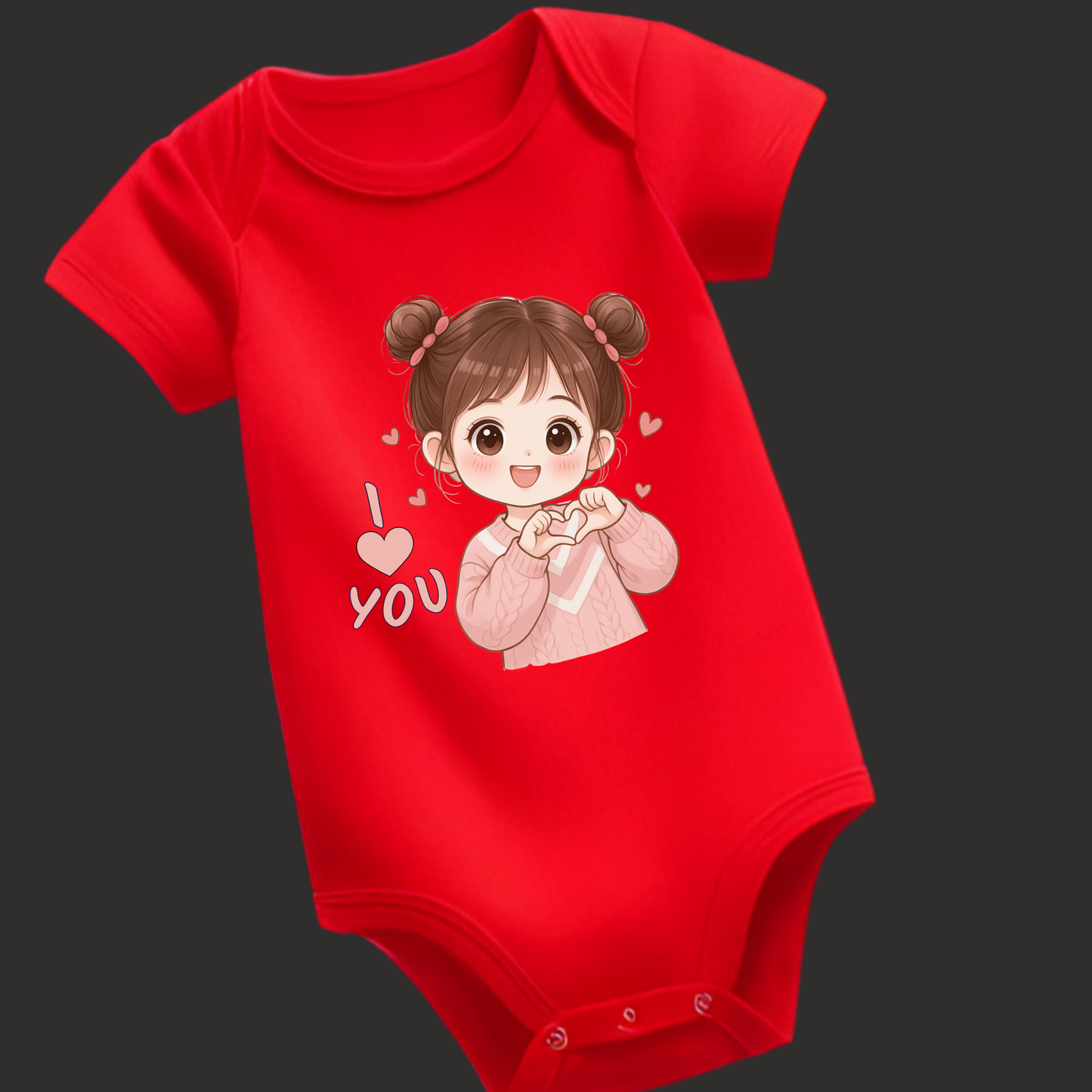 I Love U – Cute Chibi Baby Girl Romper