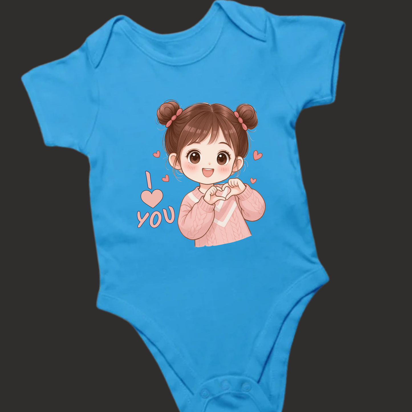 I Love U – Cute Chibi Baby Girl Romper