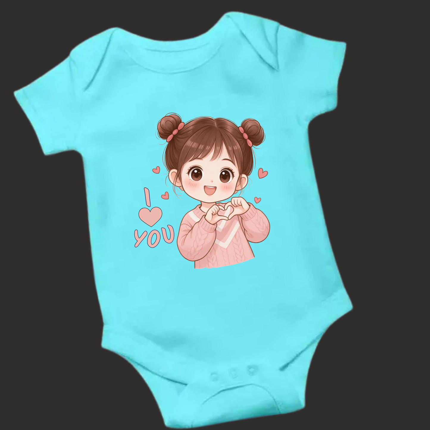 I Love U – Cute Chibi Baby Girl Romper