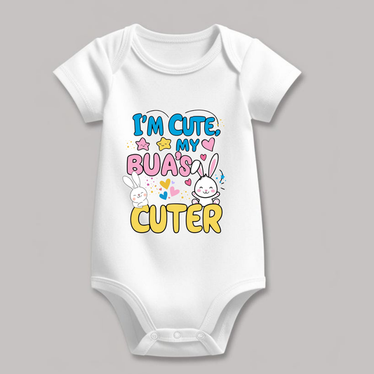 Adorable Bua-Themed Cotton Baby Romper – Custom-Made for Comfort and Style