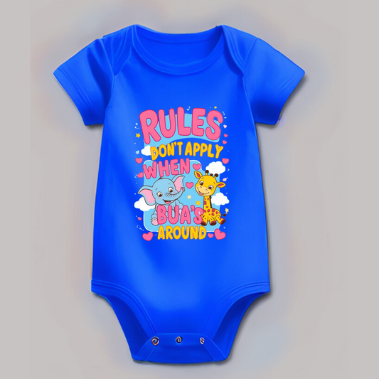 Adorable Bua-Themed Cotton Baby Romper – Custom-Made for Comfort and Style