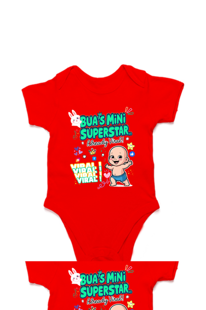 Adorable Bua-Themed Cotton Baby Romper – Custom-Made for Comfort and Style