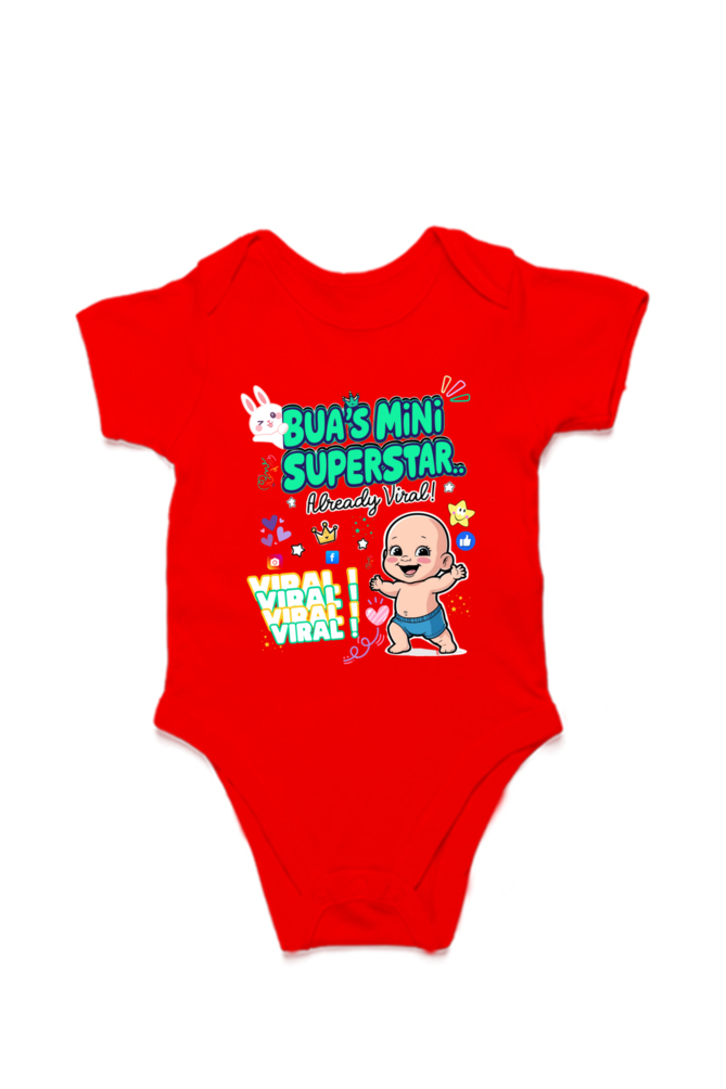 Adorable Bua-Themed Cotton Baby Romper – Custom-Made for Comfort and Style