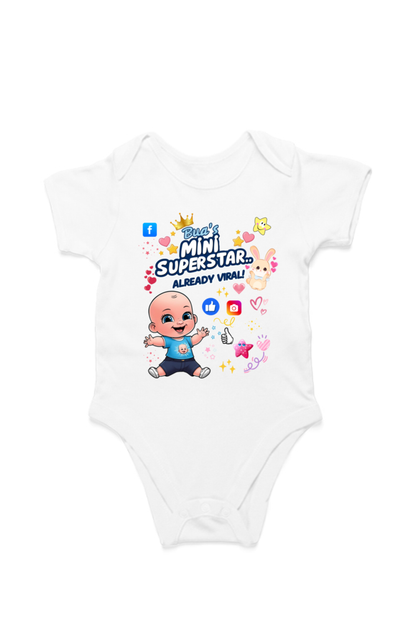 Adorable Bua-Themed Cotton Baby Romper – Custom-Made for Comfort and Style
