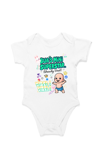 Adorable Bua-Themed Cotton Baby Romper – Custom-Made for Comfort and Style