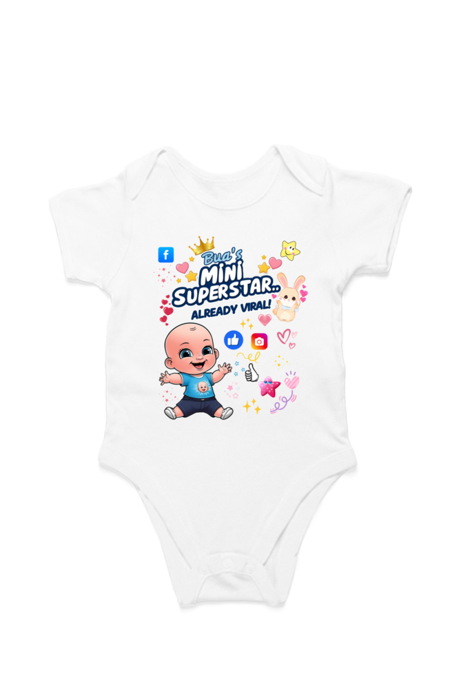 Adorable Bua-Themed Cotton Baby Romper – Custom-Made for Comfort and Style