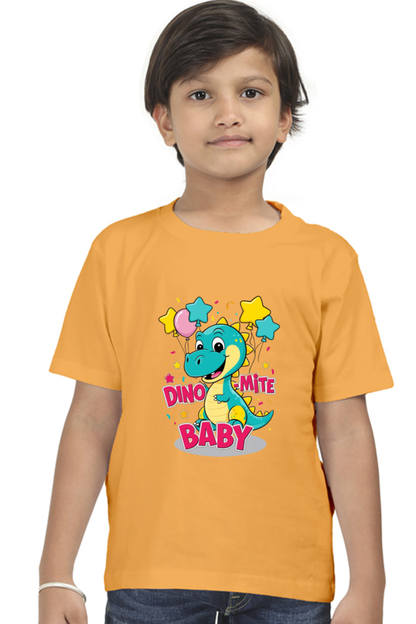 Baby Dinosaur - 'Dino-Mite Baby' Design | Soft Cotton Toddler T-Shirt"