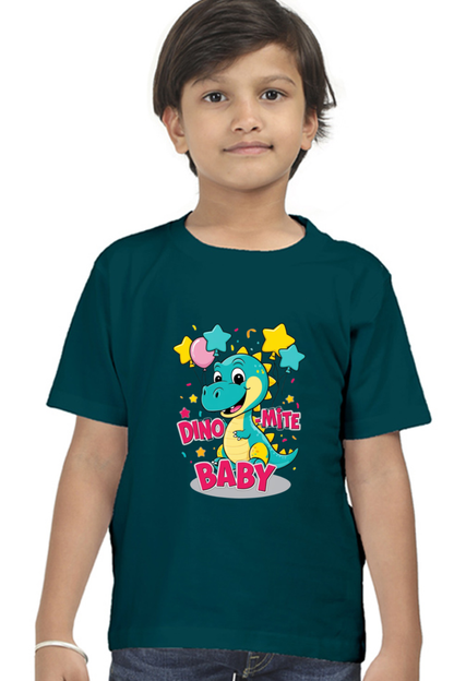 Baby Dinosaur - 'Dino-Mite Baby' Design | Soft Cotton Toddler T-Shirt"