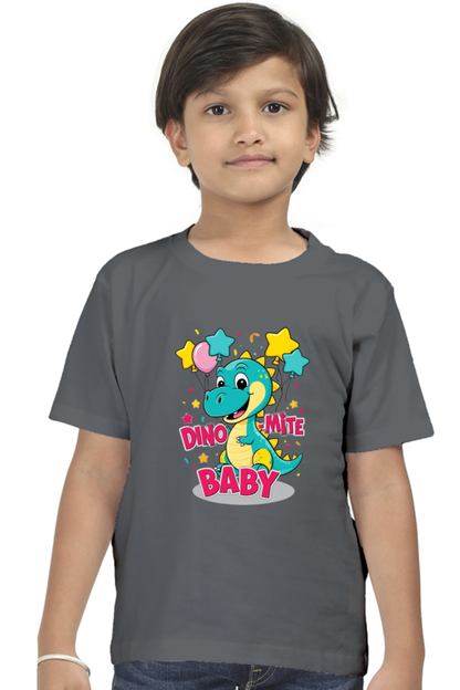 Baby Dinosaur - 'Dino-Mite Baby' Design | Soft Cotton Toddler T-Shirt"
